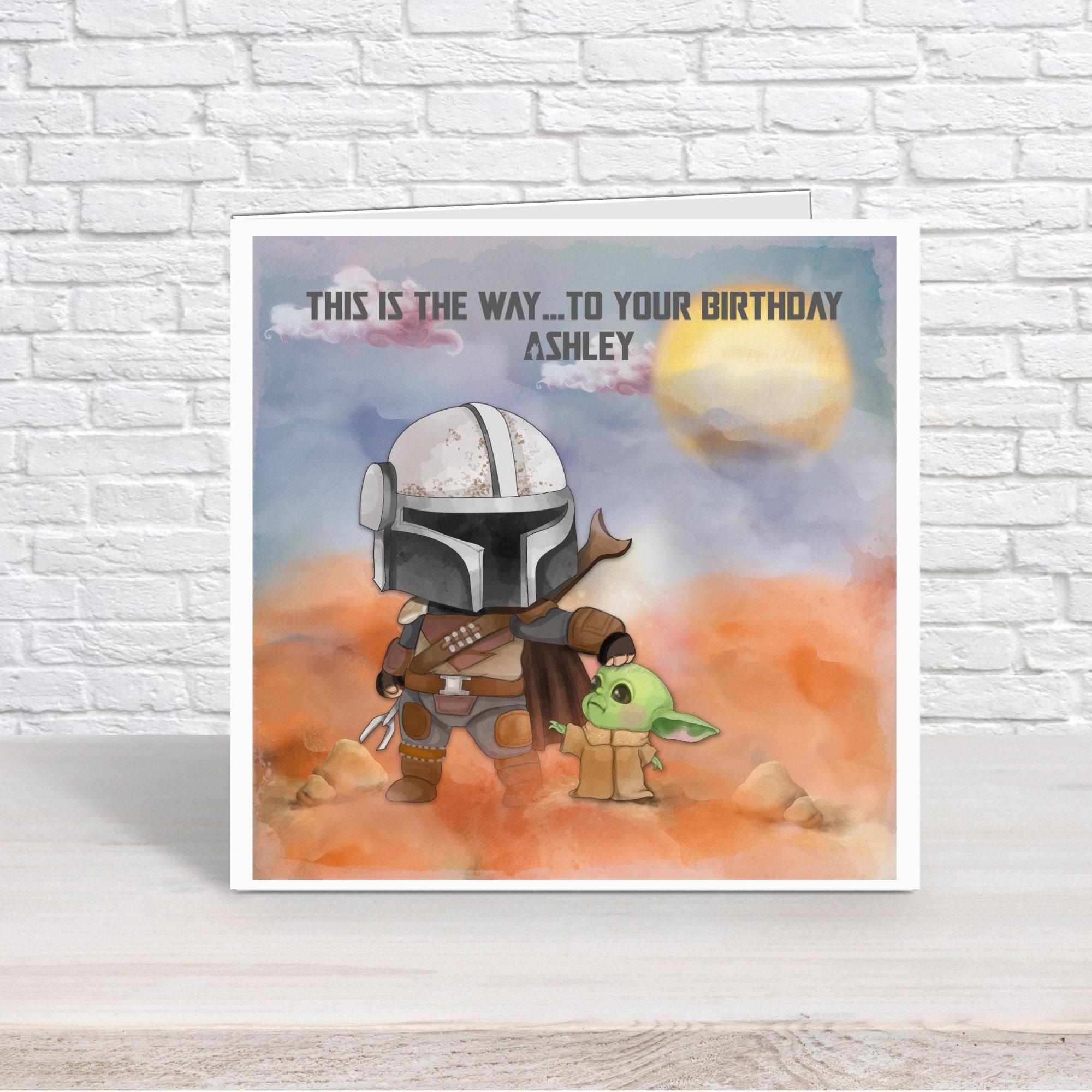 Personalised Star Wars Mandalorian Birthday Card featuring | Etsy