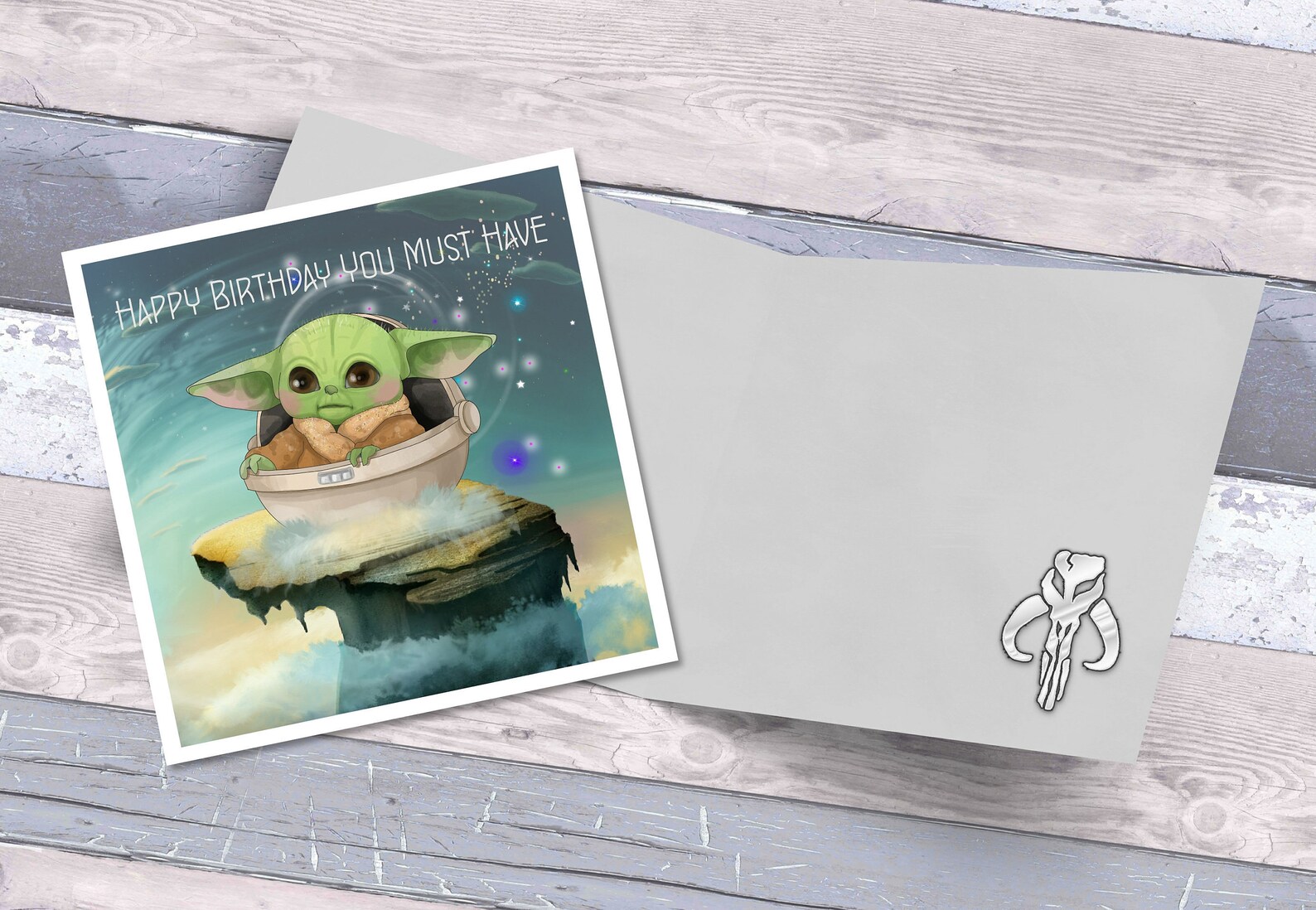 Personalised Star Wars Mandalorian themed Birthday Card | Etsy