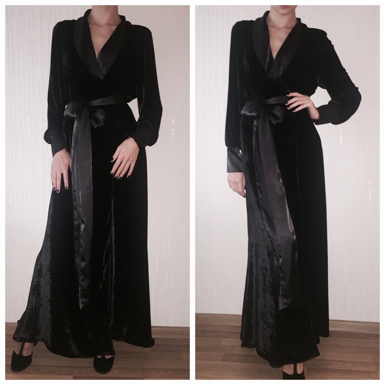 Womens Long Velvet Robe/ Velour Maxi Robe/ New Years Gift/ Etsy Canada