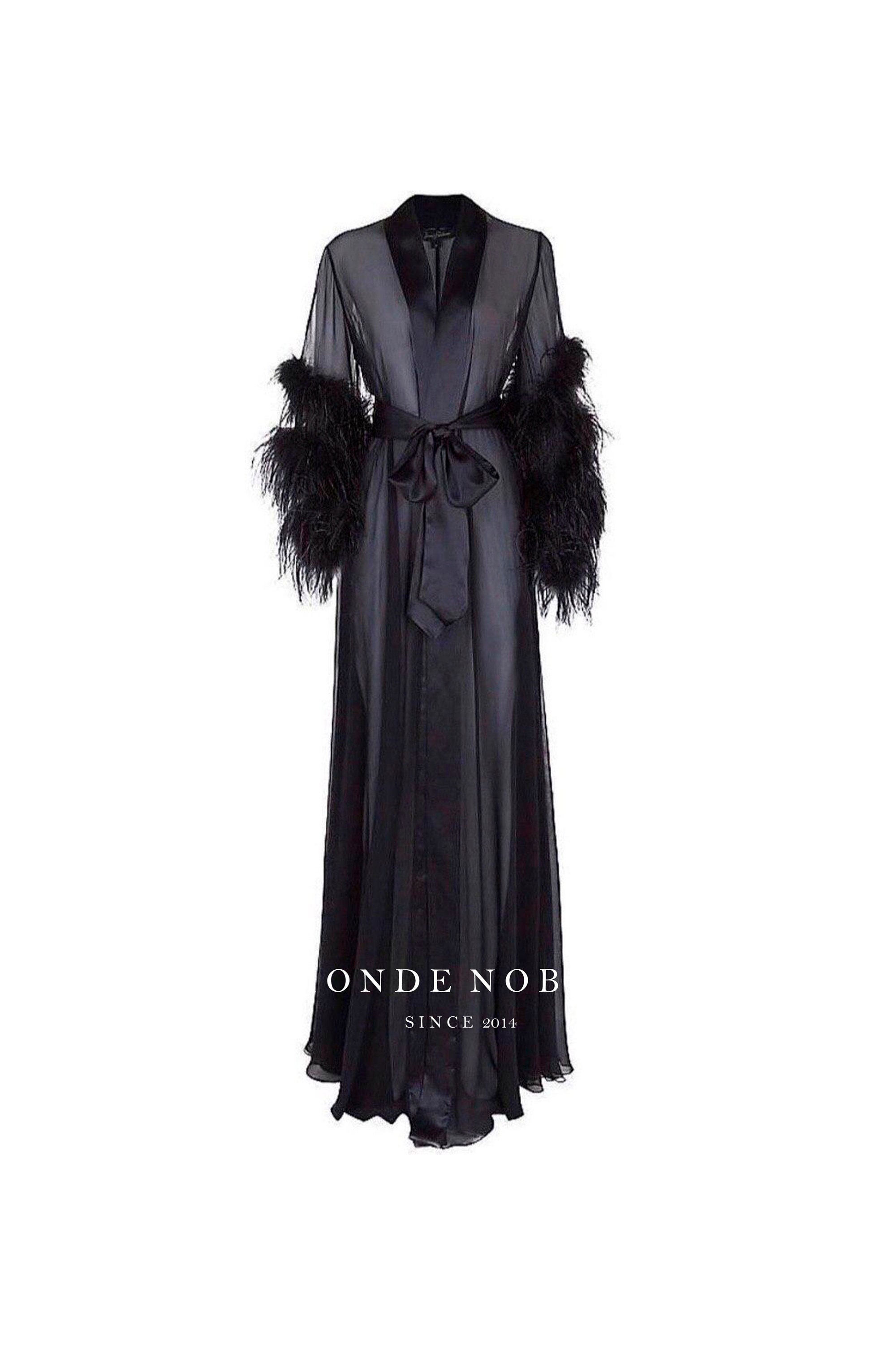 long chiffon robe