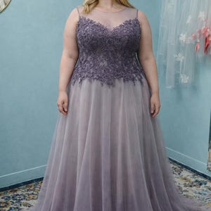 Hand-Dyed Lace & Tulle Gown — Unique, Plus-size, wedding or formal gown