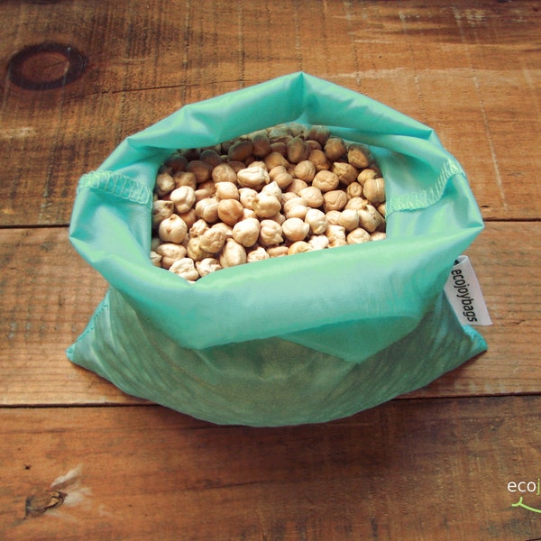 Reusable bulk food bag, Set of 3  medium reusable grocery bag, ripstop nylon BLUE