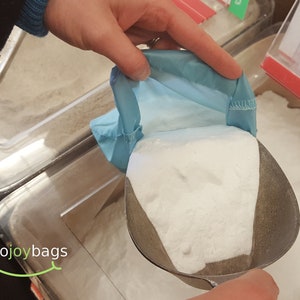 Reusable bulk food bag, reusable grocery bag, ripstop nylon, size large BLUE, bulk bin, flour bag image 6