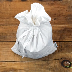 Organic Cotton Reusable bulk food bag, reusable grocery bag, bulk bin, flour bag, nut milk bag, bag with ties image 5