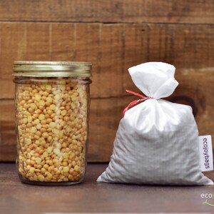 Reusable bulk food bag, bulk bin, flour, spice bag,Set of 3 small reusable grocery bag, ripstop nylon WHITE, image 5