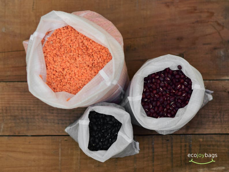 Reusable Bulk Food Bag, Bulk Bin Bag, Flour Bag, Spice Bag, Set of 3