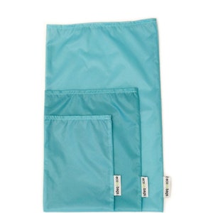 Reusable bulk food bag, reusable grocery bag, ripstop nylon, size large BLUE, bulk bin, flour bag image 3