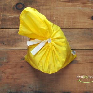 Reusable bulk food bag, reusable grocery bag, flour bag, bulk bag, ripstop nylon, size large YELLOW image 1