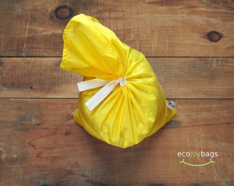 Reusable bulk food bag, reusable grocery bag, flour bag, bulk bag, ripstop nylon, size large YELLOW