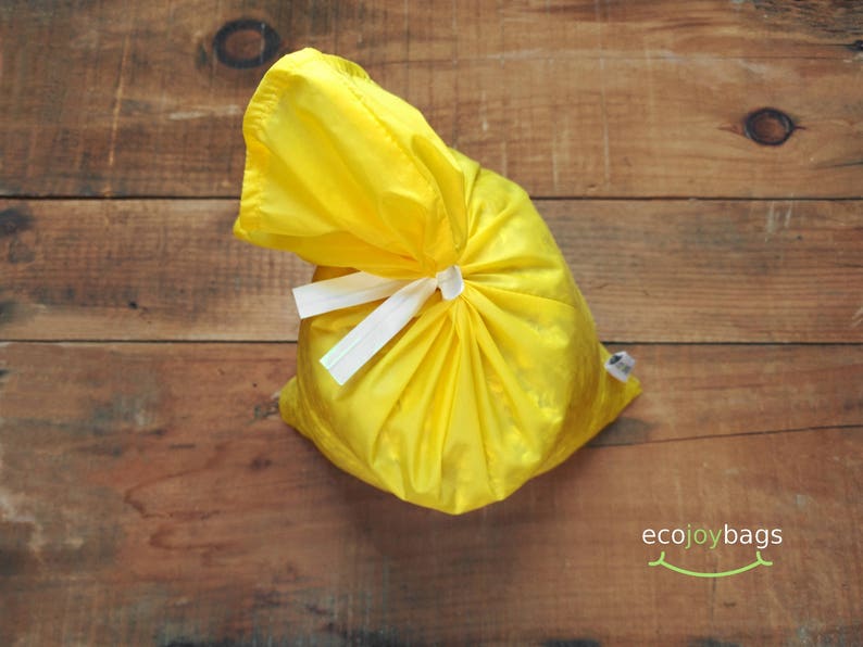 Reusable bulk food bag, reusable grocery bag, flour bag, bulk bag, ripstop nylon, size large YELLOW image 1