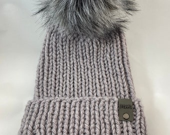 Light Purple Knit Beanie, With or Without Pom, Ready to Ship