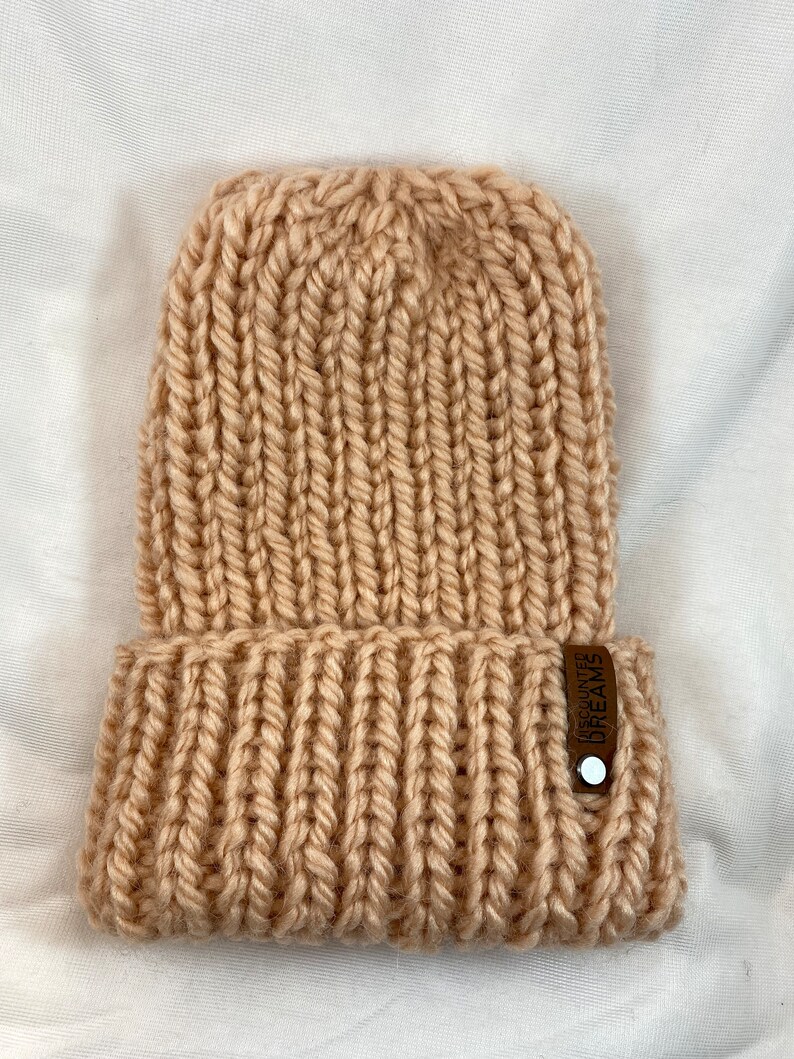 Chunky Wool Beanie - Powder Pink main image 1