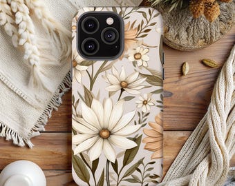 Elegante weiße Blüten gemalte Blumen Handyhülle