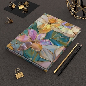 Tropical Flowers Hardcover Journal: Stained Glass Effect, Matte Diary