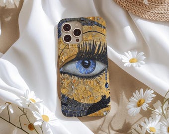 Funda rígida dorada con ojo sagrado egipcio para iPhone/ Galaxy