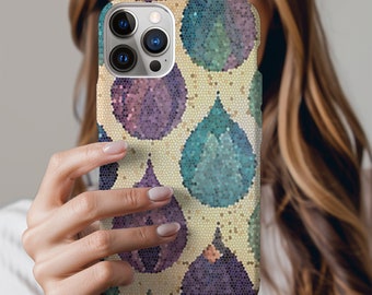 Artisanal Stained Glass Print iPhone Case: Stylish Tech Protection