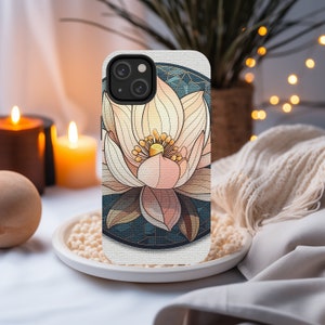 Lotus Love iPhone Hülle - Stained Glass Illusion Design, Schutzhülle, Einzigartiges Geschenk für Sie