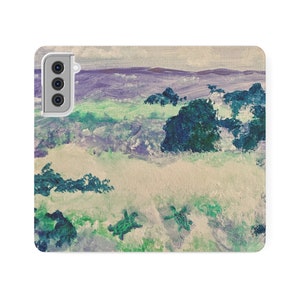 Estuche para teléfono con diseño de tortuga marina pintada a mano, billetera y soporte de cuero sintético, regalo duradero con temática de playa para usuarios conscientes del medio ambiente