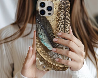 Tough Feathered iPhone/Galaxy Case: Stylish Device Protection