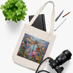 GXVUIS Dragonfly Inn Canvas Tote Bag – Large Reusable Shopper For Women, Aesthetic Grocery & Beach Bag
