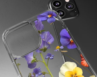 Wildflower iPhone 12/13 & Galaxy S21 Case: Clear Protective Cover