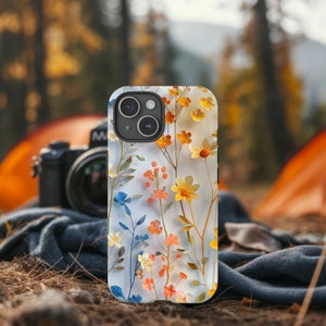 Floral iPhone Case with Paper Wildflower Illustration - Strong & Stylish - Ideal Gift for Nature Lovers