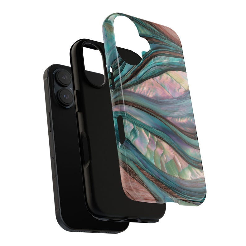 Stylish Phone Case with Abstract Blue Swirl Design, Tough Cases image 10