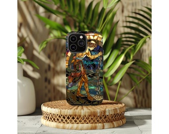 Aquarius Zodiac Tough Case - Water Bearer Design, Durable Phone Protection for iPhone/Galaxy, Astrology Enthusiast Gift