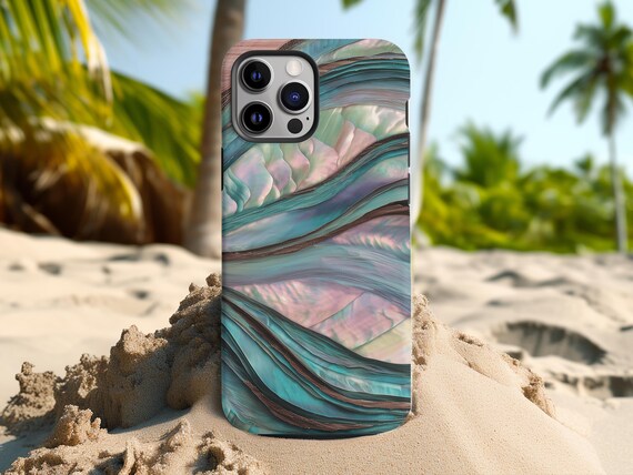 Stylish Phone Case with Abstract Blue Swirl Design, Tough Cases