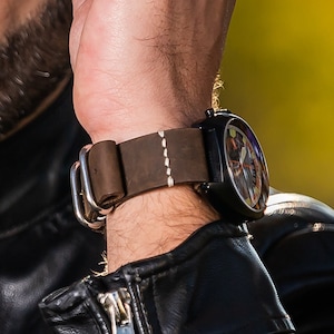 Crazy Horse Zulu Leather Watch Strap, Military Style Straps, 18mm, 20mm, 22mm 24mm Strap, FREE PERSONALIZATION, SALE