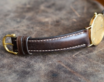 Brown Crazy Horse watch strap, Classic look watch band, Luxury Unisex watch strap, Free Personalization, maurice lacroix watch strap SALE