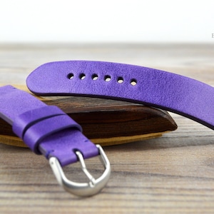 Purple Leather Watch Band, Purple Watch Strap, Classic Watch Band, Unisex Purple Leather Band 16mm/18mm/20mm/22mm/24mm/26mm Purple band SALE
