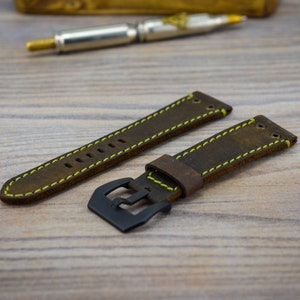 Vintage leather watch band, Leather Watch Strap, Crazy Horse Leather Strap Brown Strap 18, 19, 20, 21, 22, 23, 24, 25, 26 mm SALE