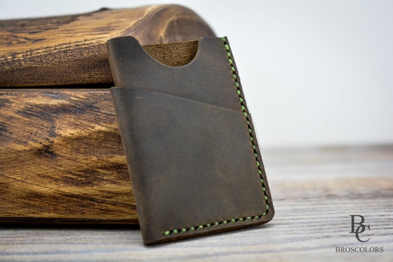 Handmade Front Pocket Wallet/ Slim Card Holder Wallet/ Free