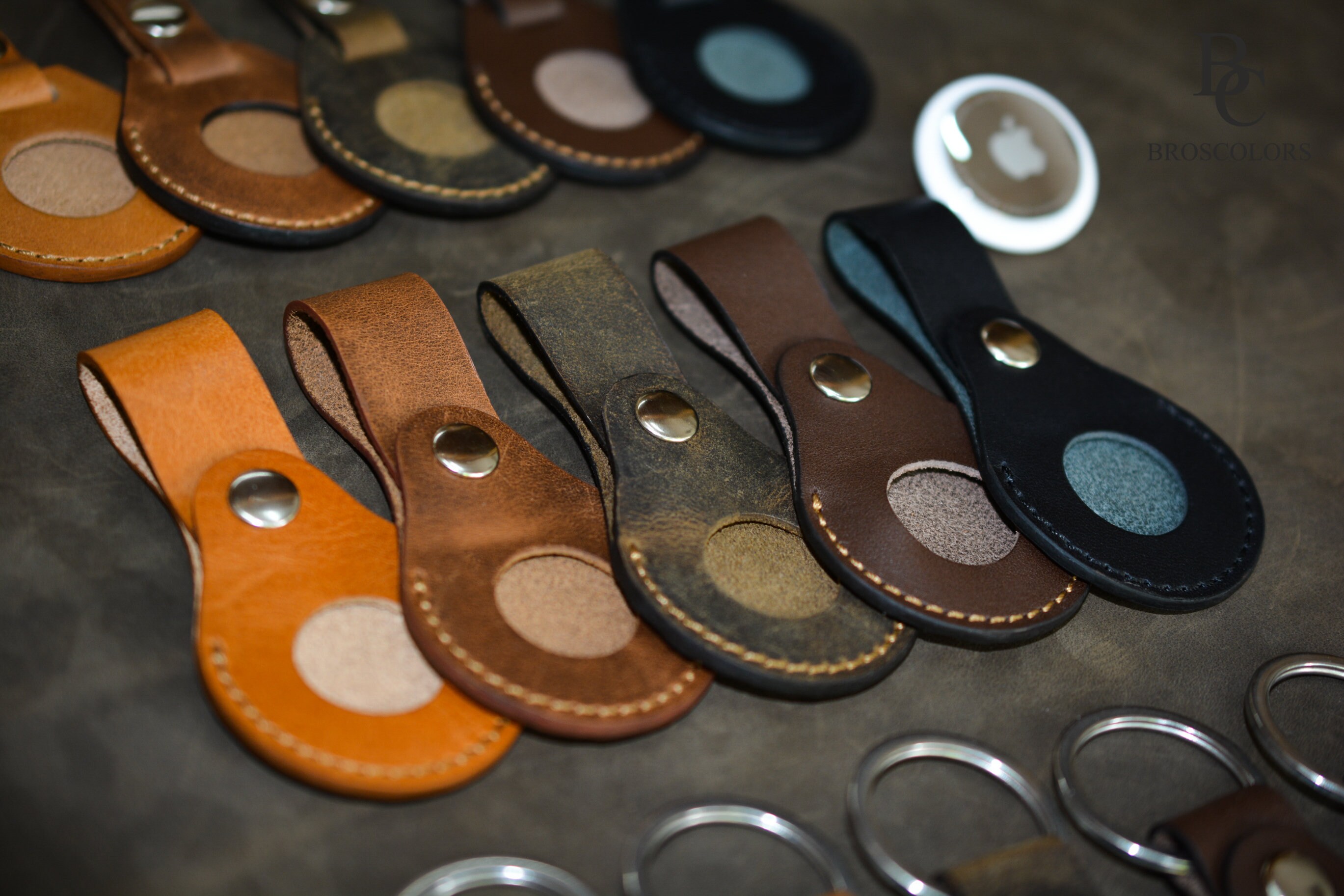 Airtag Leather Keychain Leather Airtags Airtag Keyring Leather Etsy UK