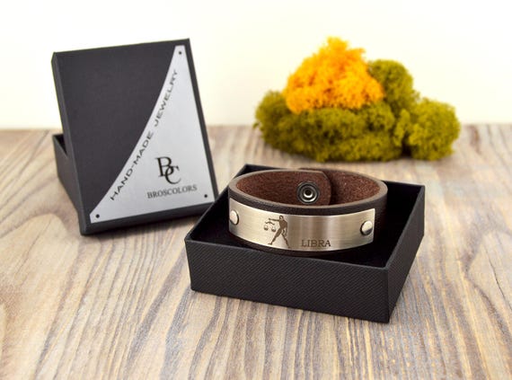 Leather zodiac bracelets cheap