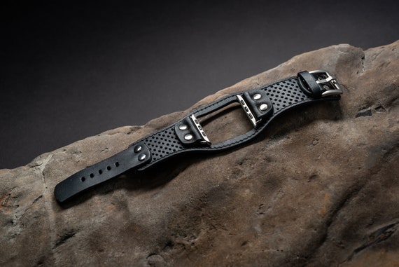 Apple Watch Cuff Band / Unique Perforated Design/ 40mm 41mm 42mm 44mm 45mm 46mm / Ultra 1,2,3 / SE, 11, 10, 9, 8, 7, 6, 5 / Custom Colors
