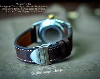 Tudor Black Bay GMT Leather Strap, Brown Leather Watch Band