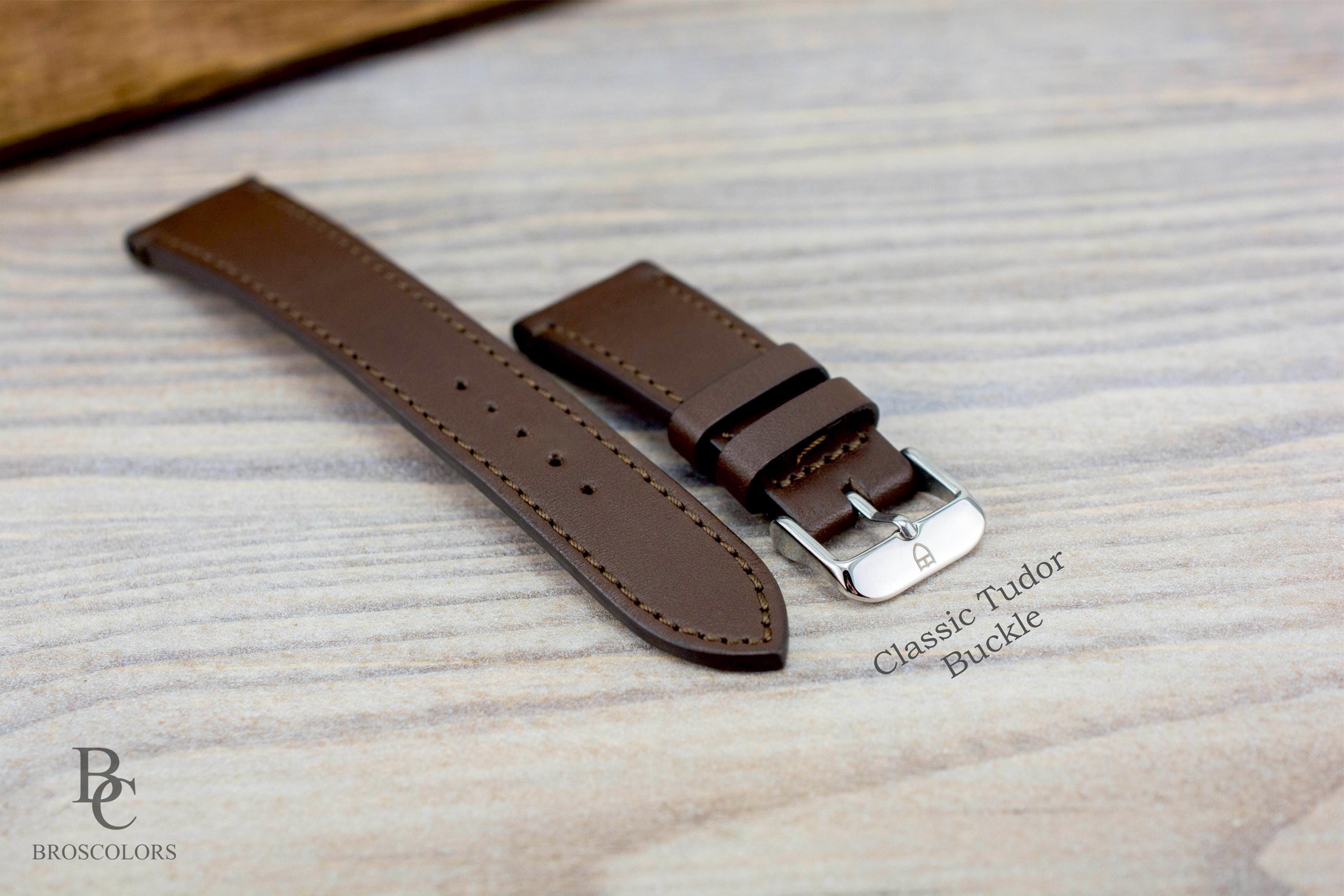 Tudor Black Bay GMT Leather Strap, Black Leather Watch Band