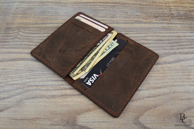 Minimalist Leather Wallet Bifold Wallet Personalized Leather - Etsy