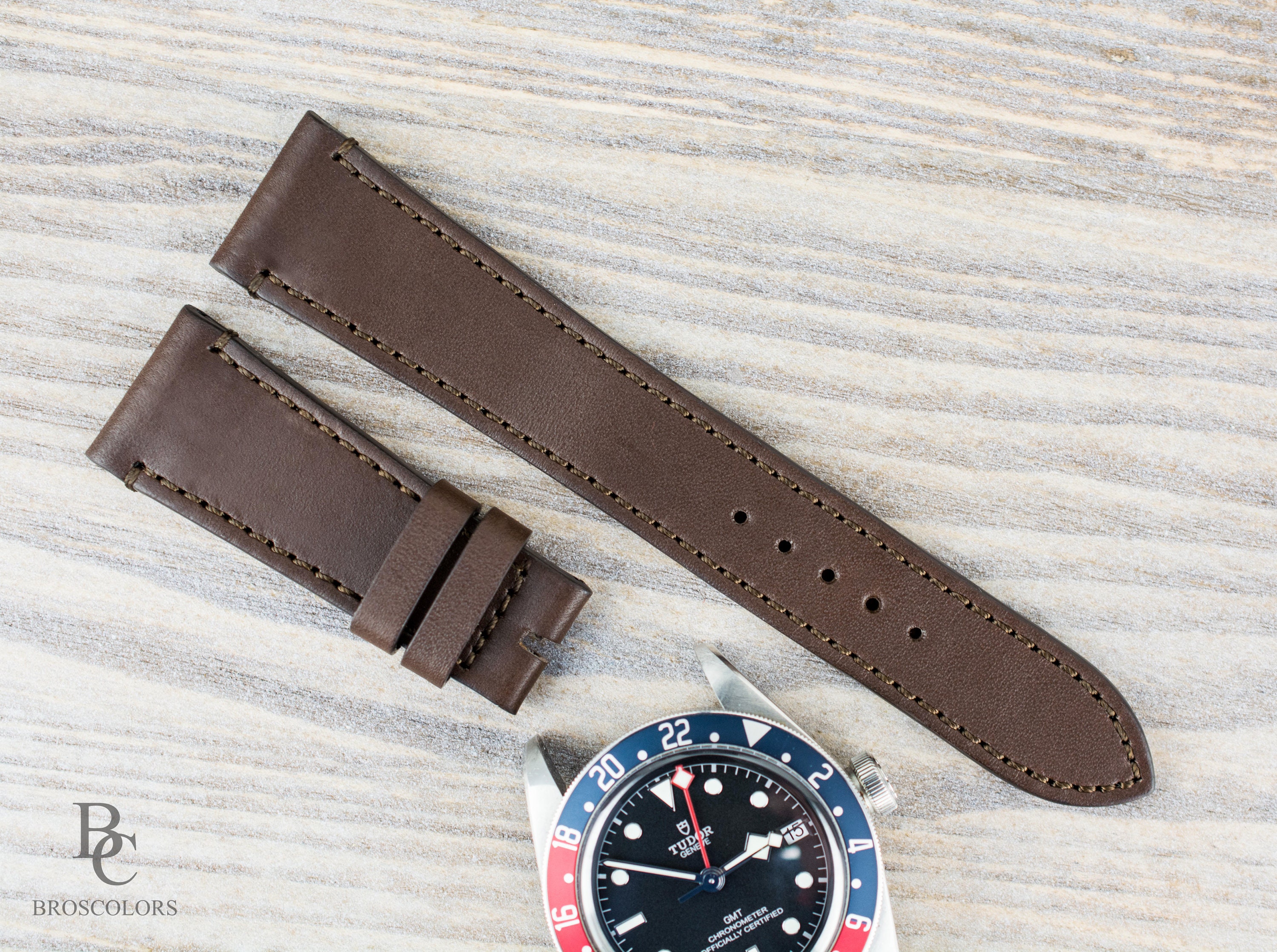 Tudor Black Bay GMT Leather Strap, Brown Leather Watch Band