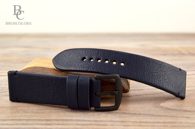 Blue Leather Watch Strap Custom Made Watch Band Classic Etsy UK