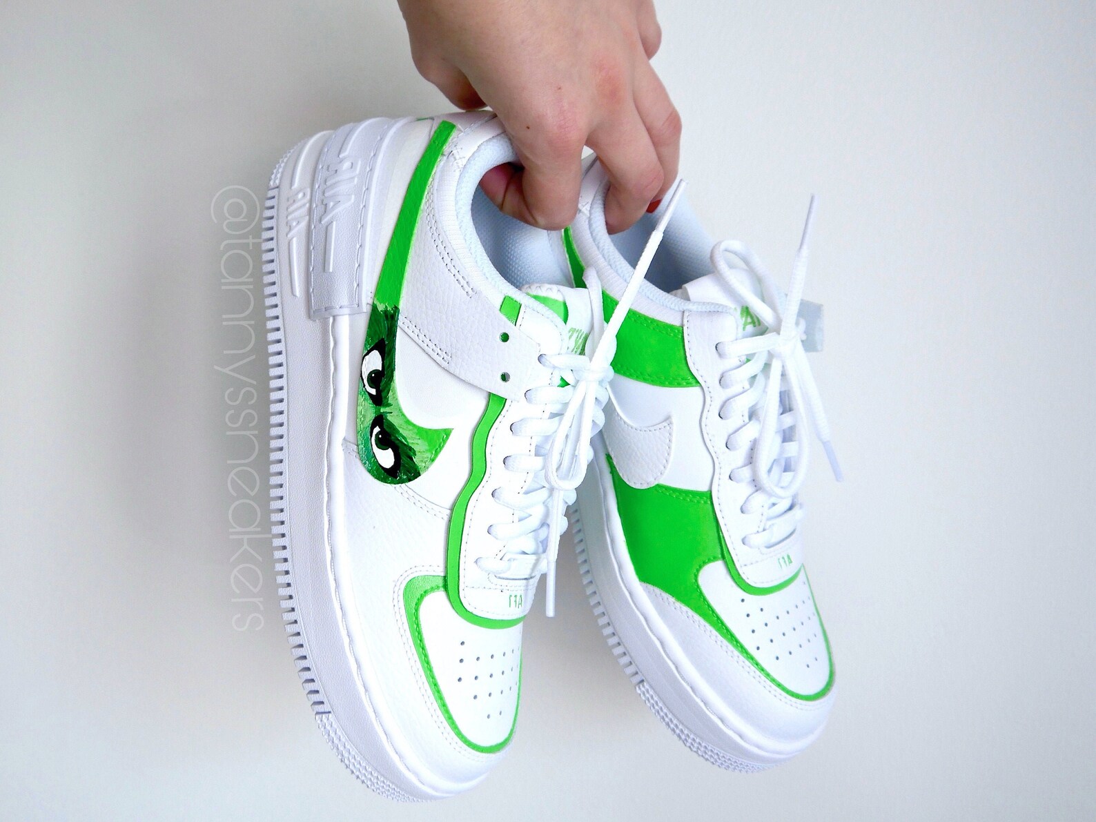 Custom Nike Air Force 1 Shadow Grinch mit Grinch Etsy.de