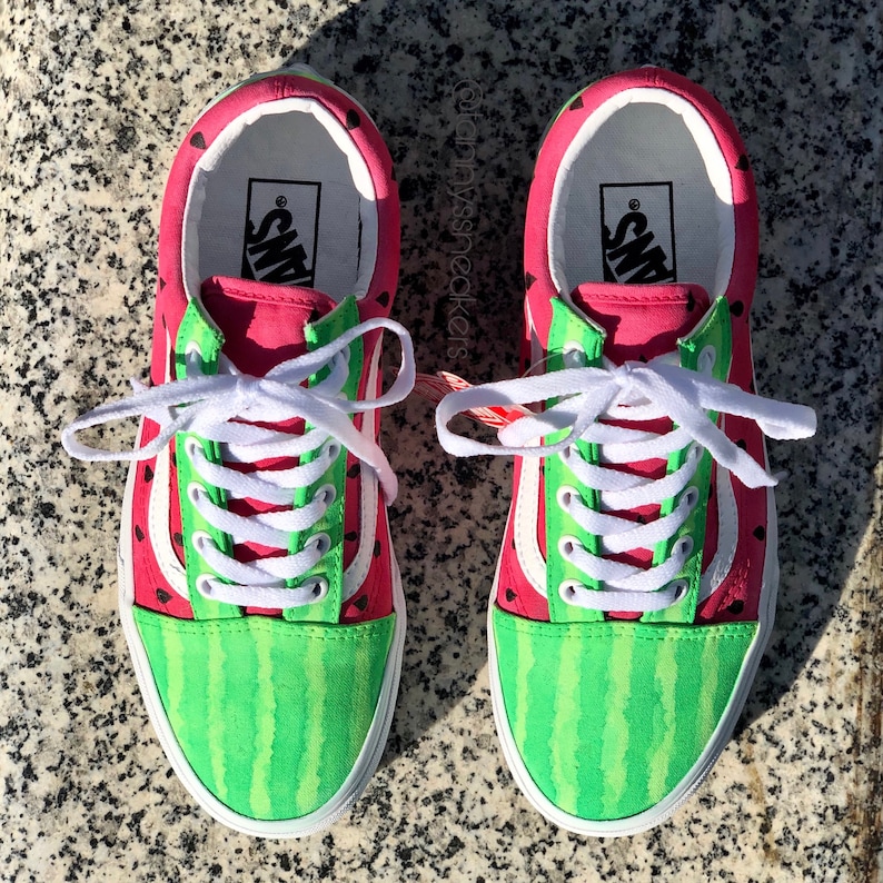 Customized Vans Old Skool Watermelon Kids & Adult Sizes Etsy
