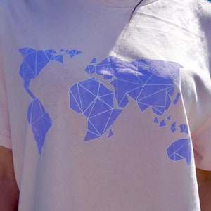 Geometric World Map T-Shirt Adults & Kids sizes image 3