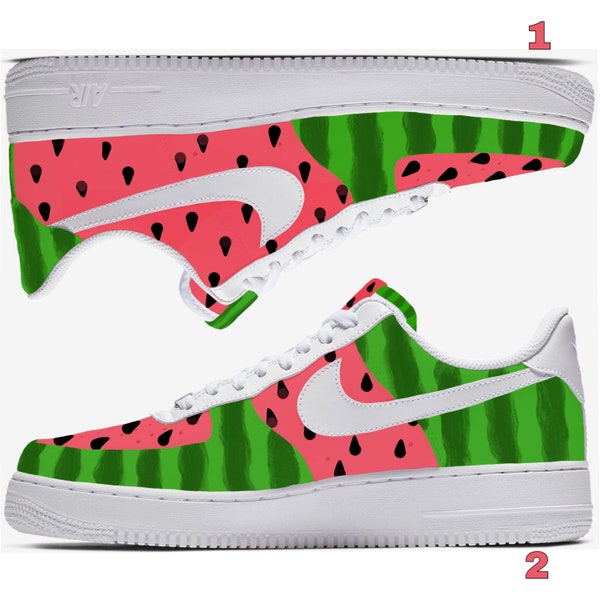 Custom Nike Air Force 1 low Wassermelone / Watermelon (Kinder & Erwachsene) (Kids and Adults)