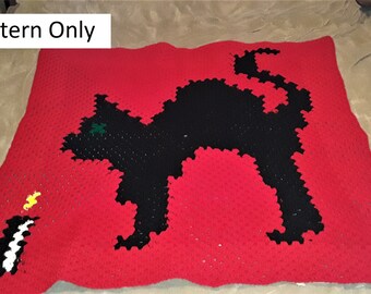 Black Cat design Continuous Square Graphgan 40 Row Graph