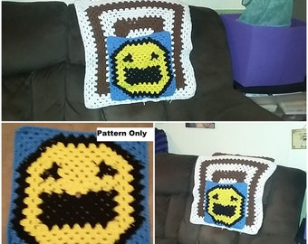 Happy Face Emoji design Continuous  Square 15 Row Project Square