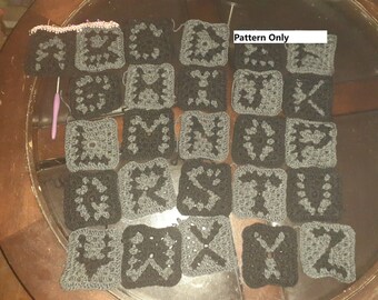 Alphabet design Continuous  Square 4 Row Project Squares