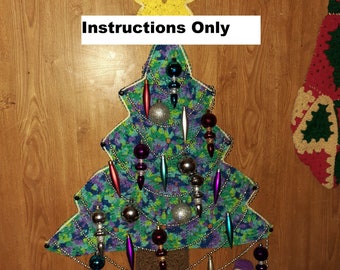 Instructions for Granny Square Christmas Tree Wall Hanger